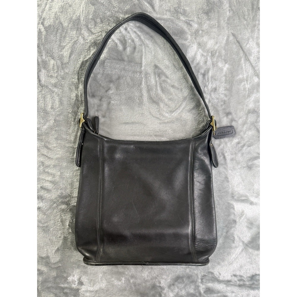 VTG Coach Legacy Slim 9060 Duffle Shoulder Bag Black Leather Crossbody Purse